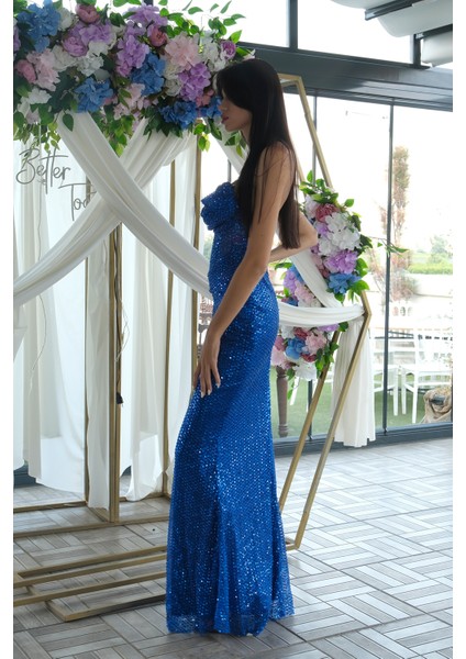 Saks Pul Taş Işlemeli Straplez Balık Abiye 9705304.26 indirimleri