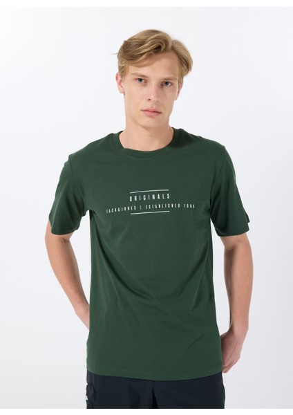 Bisiklet Yaka Koyu Yeşil Erkek T-Shirt 12288375_JORREMINDER Tee Ss Crew Ne