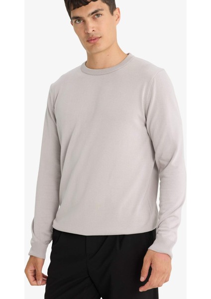 Regular Fit Bisiklet Yaka Basic Düz Premium Triko Kazak A5268AX25AU