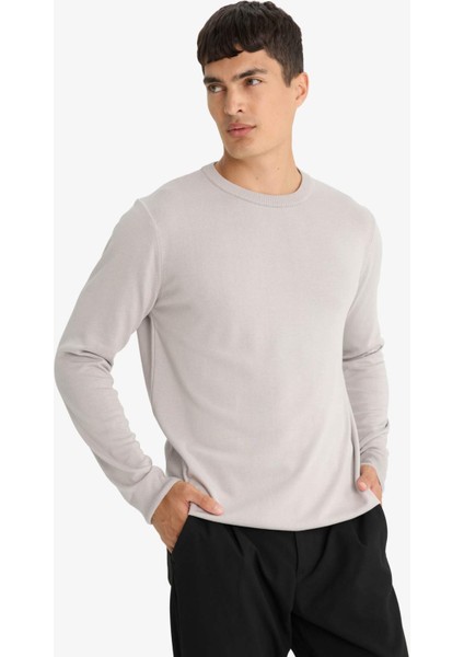 Regular Fit Bisiklet Yaka Basic Düz Premium Triko Kazak A5268AX25AU fırsatları