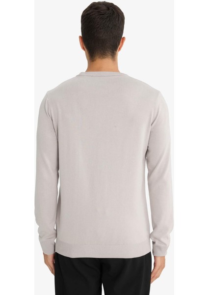 Regular Fit Bisiklet Yaka Basic Düz Premium Triko Kazak A5268AX25AU