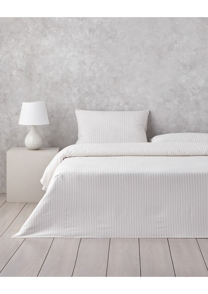 Stitch Line Ipliği Boyalı Çift Kişilik Nevresim Takımı 200X220 cm Bej