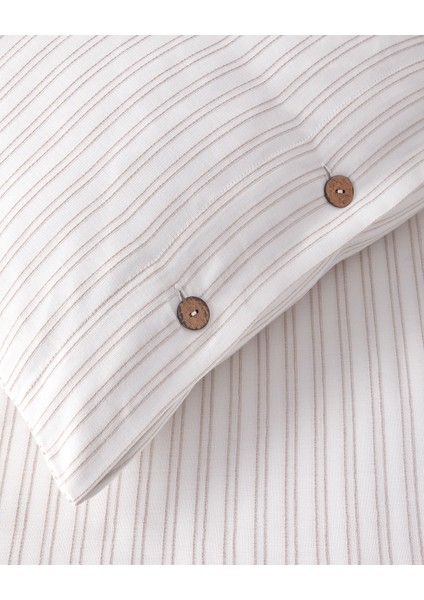 Stitch Line Ipliği Boyalı Çift Kişilik Nevresim Takımı 200X220 cm Bej indirimleri