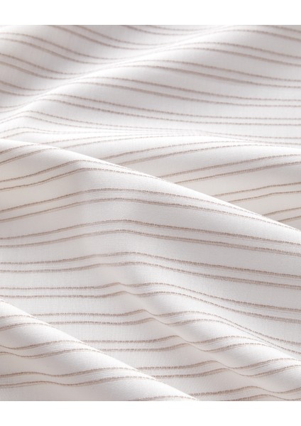 Stitch Line Ipliği Boyalı Çift Kişilik Nevresim Takımı 200X220 cm Bej