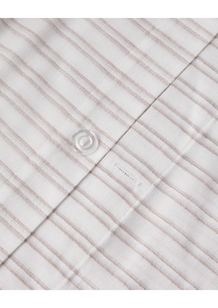 Stitch Line Ipliği Boyalı Çift Kişilik Nevresim Takımı 200X220 cm Bej