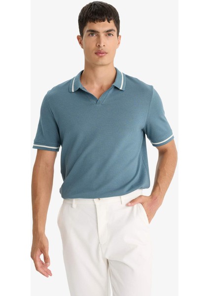 Regular Fit Polo Yaka Bubble Kısa Kollu Tişört F6265AX25SM modelleri