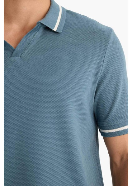 Regular Fit Polo Yaka Bubble Kısa Kollu Tişört F6265AX25SM indirimleri
