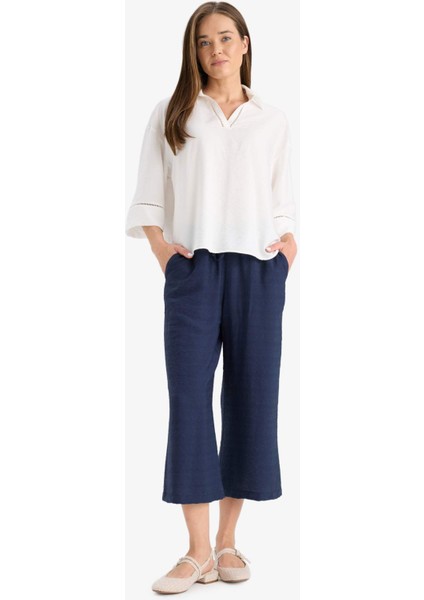 Relax Fit Gömlek Yaka Uzun Kollu Bluz F4977AX25AU fiyatları