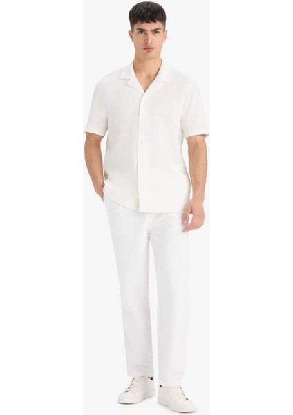 %100 Pamuk Regular Fit Polo Yaka Waffle Kısa Kollu Gömlek E4894AX25SM fiyatları