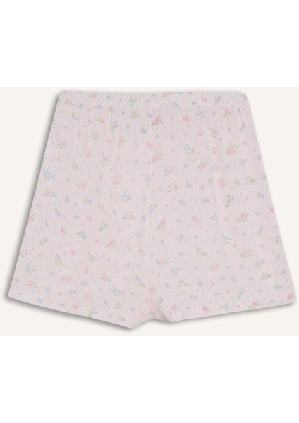 Regular Fit Pijama Takımı Kısa Kollu Viskon Üst Şort-Fall in Love F6986AX25AU