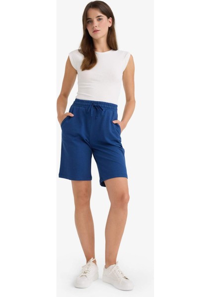 Regular Fit Beli Lastikli Düz Paça Bermuda Şort N7439AZ25AU