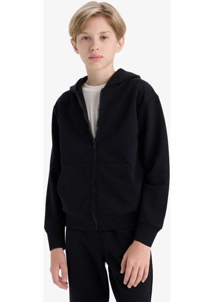 Erkek Çocuk Kapüşonlu Okul Fermuarlı Sweatshirt X5844A625AU modelleri