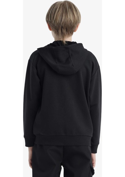 Erkek Çocuk Basic Düz Kapüşonlu Okul Fermuarlı Sweatshirt E9575A825AU