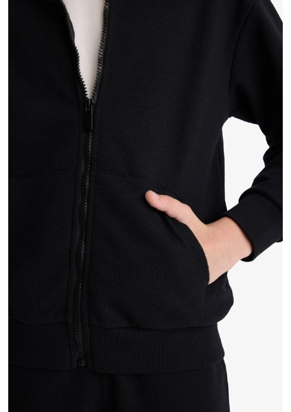 Erkek Çocuk Kapüşonlu Okul Fermuarlı Sweatshirt X5844A625AU indirimleri