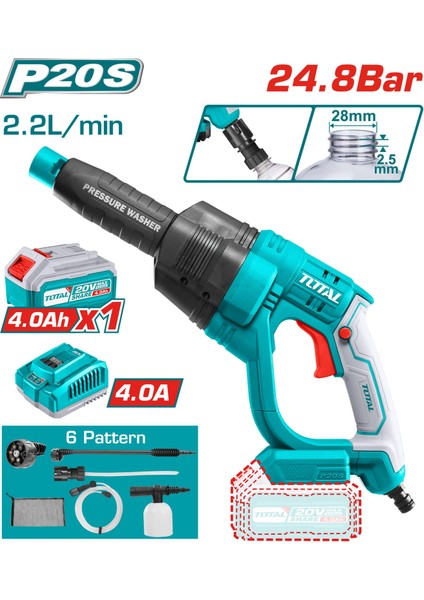 LI-ION AKÜLÜ BASINÇLI YIKAMA MAKİNESİ - TPWLI20084