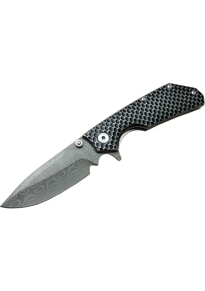 Damascus Dms 2 16 Gri Kamp Çakı 21cm- Yarı Otomatik, Kemerlikli, Metal Sap