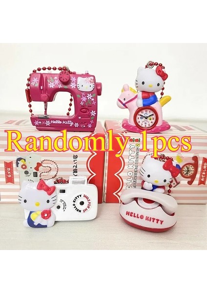 Sanrio Hello Kitty Kawaii Kamera Çalar Saati Telefon Dikiş Makinesi 50. Yıldönümü Nostaljik Ürünler Kutu Oyuncaklar Model Koltuk: Random 1 Pcs (Yurt Dışından)