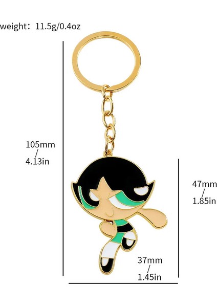 Anime The Power Kızlar Sevimli Emaye Kolye Anahtar Zinciri Çiçek Kacıkları Cazibe Kızlar Için Anahtarlar Çanta Araba Anahtarı Kawaii Aksesuarları Renk: Anahtar (Yurt Dışından)