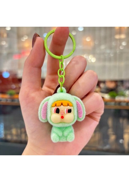Yeni Koparılmış Ağlayan Bebek Kawaii Crybaby × Uçan Küçük Polis Zinciri Sevimli Karikatür Kutusu Sırt Çantası Peluş Kolye Dekorasyon Rengi: Yeşil (Yurt Dışından)