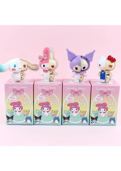 Sanrio Yarım Kutusu Hellokitty Kuromi Melody Karikatür Karakter Figürleri Dolls Cinnamoroll Sevimli Model Koleksiyonu Toycolor: Random Stil 1 Pcs (Yurt Dışından)