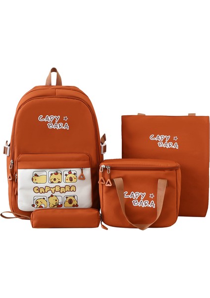 Dört Parçalı Öğrenci Okul Çantası Sevimli Karikatür Sırt Çantası (Yurt Dışından)