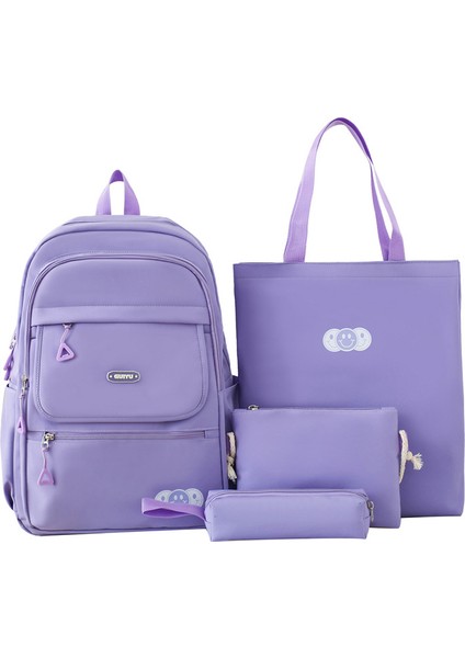 Dört Parçalı Taze Kampüs Sırt Çantası Büyük Kapasiteli Sırt Çantası (Yurt Dışından)