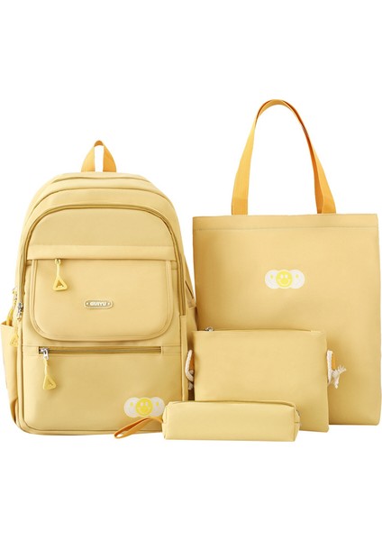 Dört Parçalı Taze Kampüs Sırt Çantası Büyük Kapasiteli Sırt Çantası (Yurt Dışından)