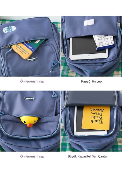 Dört Parçalı Taze Kampüs Sırt Çantası Büyük Kapasiteli Sırt Çantası (Yurt Dışından) fırsatları