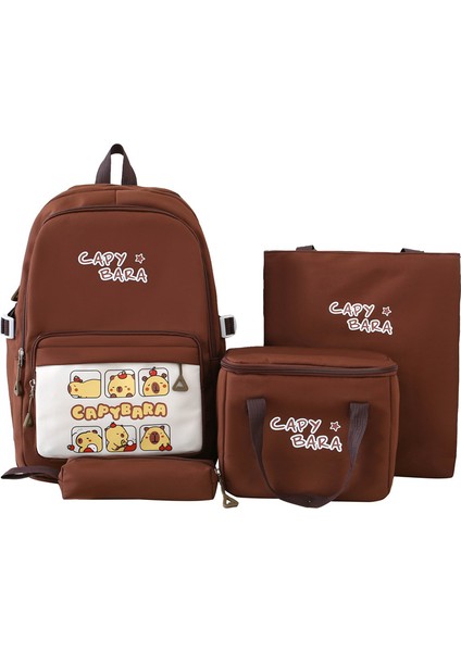 Dört Parçalı Öğrenci Okul Çantası Sevimli Karikatür Sırt Çantası (Yurt Dışından)