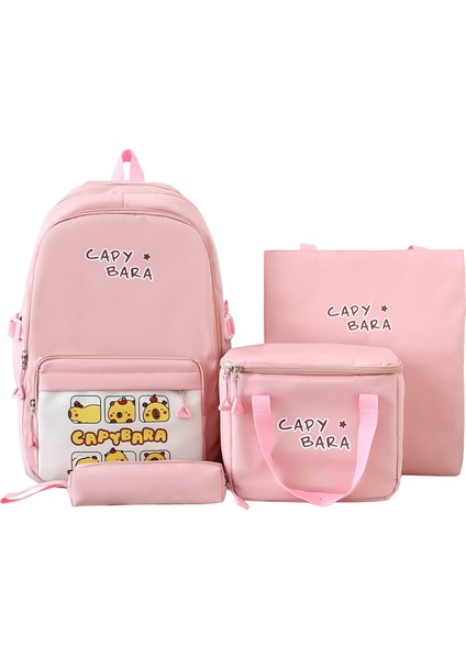 Dört Parçalı Öğrenci Okul Çantası Sevimli Karikatür Sırt Çantası (Yurt Dışından)