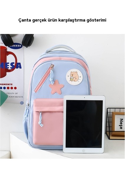 Okul Tarzı Okul Çantası Dört Parçalı Çok Bölmeli Sırt Çantası (Yurt Dışından) fırsatları