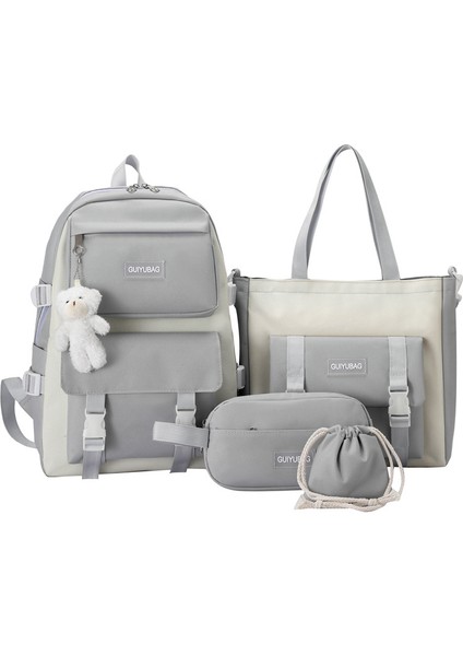 Dört Parçalı Kampüs Çok Fonksiyonlu Sırt Çantası Sırt Çantası (Yurt Dışından)