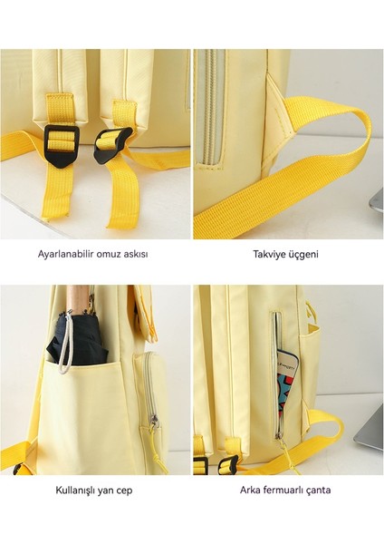 Büyük Kapasiteli Rahat Sırt Çantası Dört Parçalı Okul Çantası (Yurt Dışından) modelleri