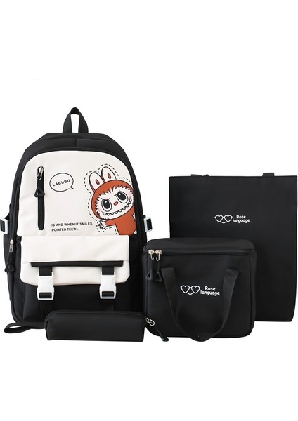 Büyük Kapasiteli Öğrenci Okul Çantası Dört Parçalı Sırt Çantası (Yurt Dışından)