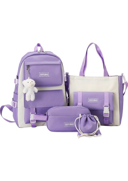 Dört Parçalı Kampüs Çok Fonksiyonlu Sırt Çantası Sırt Çantası (Yurt Dışından)