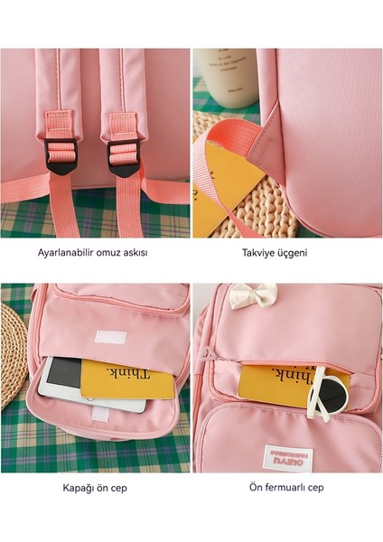 Küçük Taze ve Çok Kullanılı Dört Parçalı Okul Çantası (Yurt Dışından) indirimleri