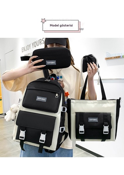 Dört Parçalı Kampüs Çok Fonksiyonlu Sırt Çantası Sırt Çantası (Yurt Dışından) indirimleri