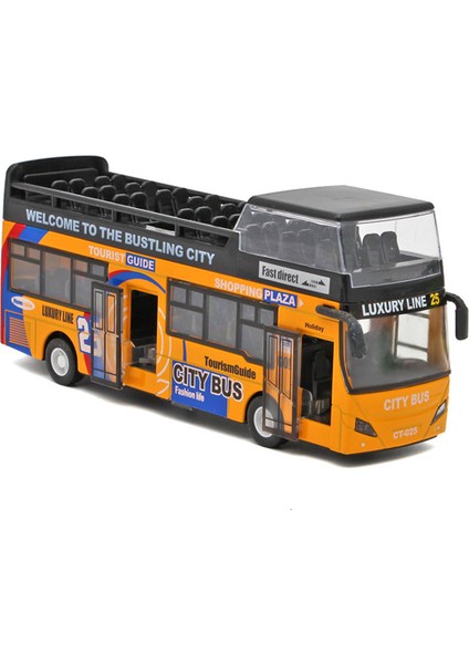 1:32 Alaşımlı Çift Katlı Otobüs Otobüs Model Oyuncaklar (Yurt Dışından)