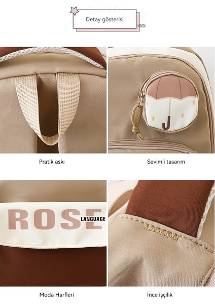 Kampüs Sevimli Sırt Çantası Büyük Kapasiteli Boş Zaman Seyahat Sırt Çantası (Yurt Dışından) modelleri