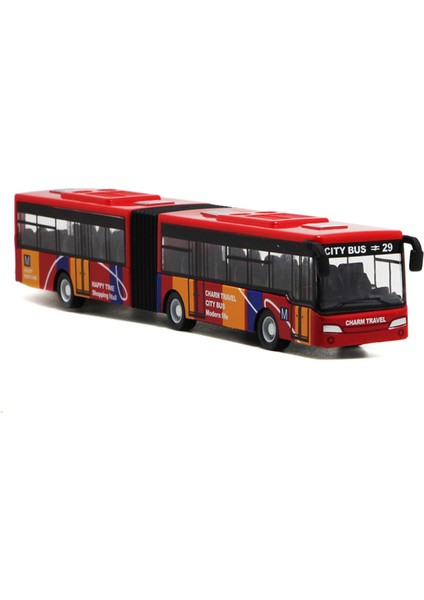 1:64 Alaşımlı Otobüs Binek Araç Modeli Çift Bölmeli Genişletilmiş Otobüs Transit (Yurt Dışından)