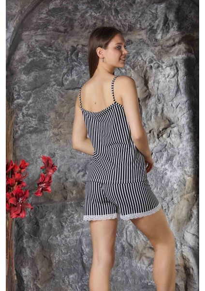 Beyaz Dantel Detaylı Ip Askı Şortlu Milan Kadın Pijama Takımı modelleri