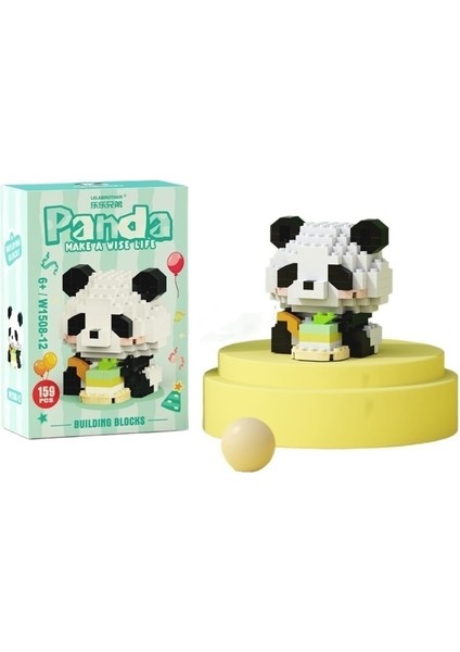 Sevimli Küçük Panda Bebek Çizgi Film Bebek Parçacık Montaj Yapı Taşları Çocuk Oyuncakları (Yurt Dışından)