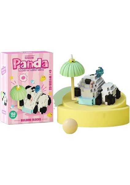 Sevimli Küçük Panda Bebek Çizgi Film Bebek Parçacık Montaj Yapı Taşları Çocuk Oyuncakları (Yurt Dışından)