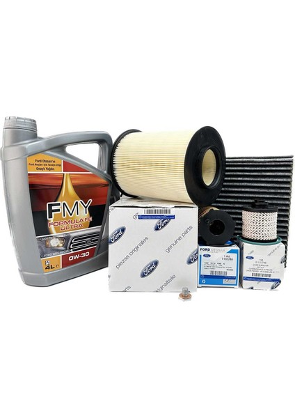 Ford C-Max 1.5 Tdci Dizel Filtre Bakım Seti 2015-2018 Hava+Yağ+K.polen+Yakıt Filtresi+Motor Yağı