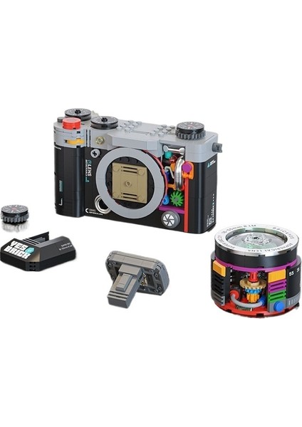 Retro Kamera Montajı Yapı Taşları Oyuncaklar Küçük Parçacıklar Flaş Işığı Eğitici Oyuncaklar Çocuk Hediyesi (Yurt Dışından)