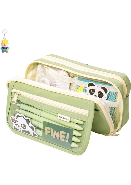 Şeffaf Kalem Çantası Kız Büyük Kapasiteli Lise Öğrenci Kız Kalem Çantası Çok Fonksiyonlu Taşınabilir (Yurt Dışından)