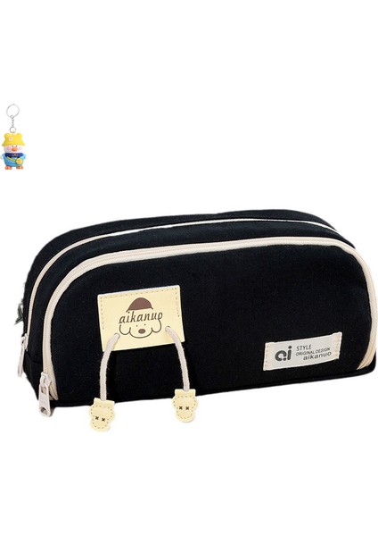 Karikatür Çift Katmanlı Kalem Çantası Öğrenci Kalem Çantası Basit Kumaş Çanta (Yurt Dışından)