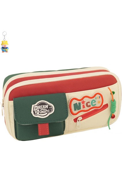 Kırtasiye Çantası Retro Stil Kalem Çantası Kırtasiye Kutusu Büyük Kapasiteli Kalem Çantası (Yurt Dışından)