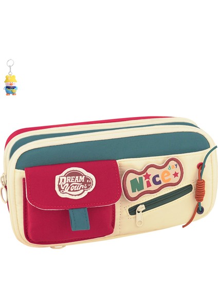 Kırtasiye Çantası Retro Stil Kalem Çantası Kırtasiye Kutusu Büyük Kapasiteli Kalem Çantası (Yurt Dışından)
