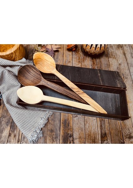 Ceviz, Zeytin, Şimşir Büyük Boy 3'lü Set, Ahşap Kutulu Luxury Collection indirimleri